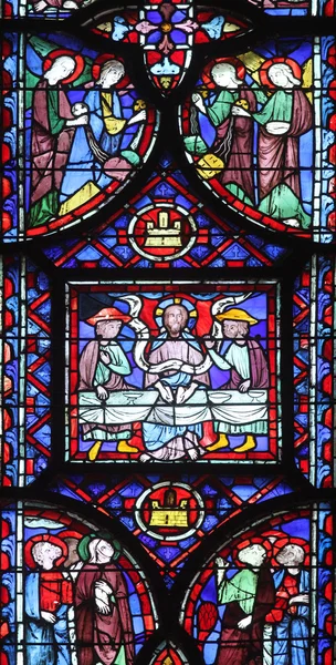 Stained glass window in La Sainte-Chapelle in Paris — Stock Photo, Image