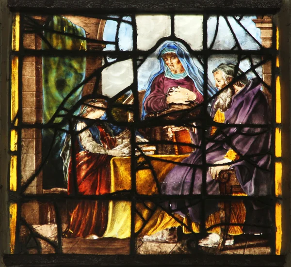 Jomfru Maria med foreldrene, St. Anne og St. Joachim – stockfoto