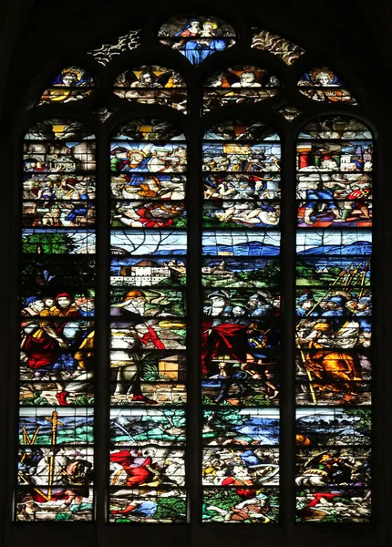 Stained glass, Church of St. Gervais and Saint Protais, Paris — стоковое фото