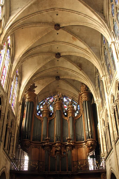 Pipe organ of the church of St. Séverin in Paris — Stok fotoğraf