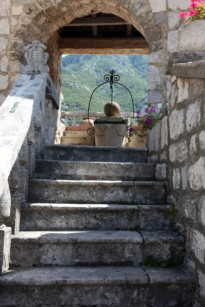 Fragment unserer Dame von der Felsenkirche in Perast, Montenegro — Stockfoto