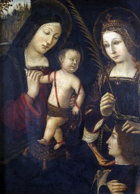 Madonna ve çocuk, st. catherine ve donör