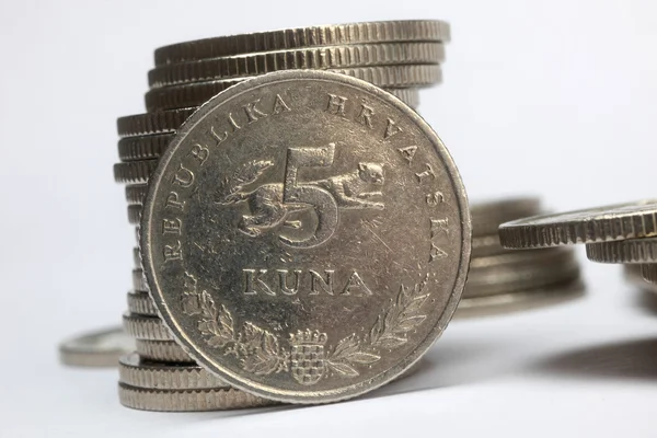 Kuna-Münzen, kroatisches Geld — Stockfoto