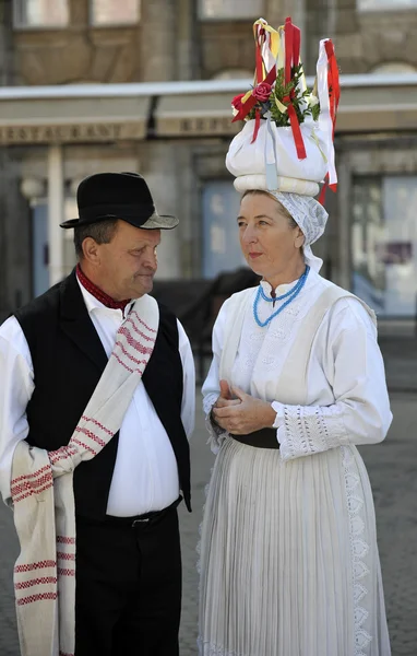 Leden van folk groepen sloga van veliko trgovisce in Kroatische nationale kostuum — Stockfoto