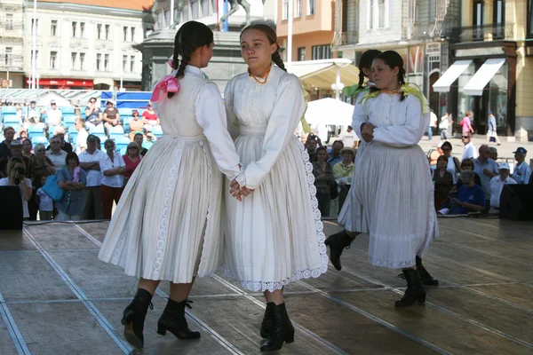 Membros de grupos folclóricos Sloga de Veliko Trgovisce em traje nacional da Croácia — Fotografia de Stock