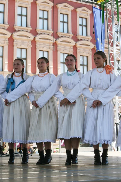 Membres des groupes folkloriques Sloga de Veliko Trgovisce en Croatie costume national — Photo