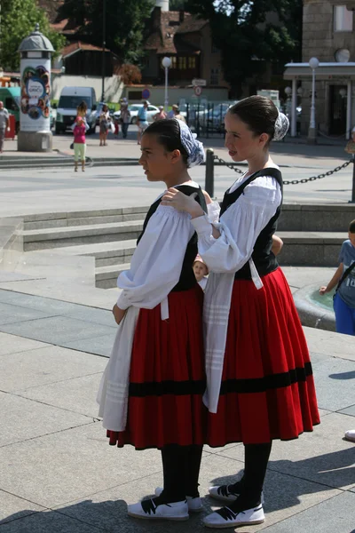 Halk grupları gero axular İspanya Bask ulusal kostüm üyeleri — Stok fotoğraf