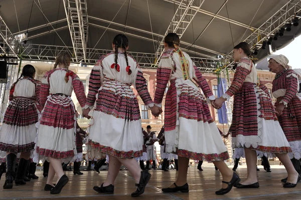 Membri ai grupurilor populare din Bistra în costumul național al Croației — Fotografie, imagine de stoc