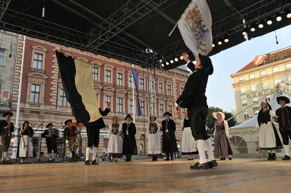 Members of folk groups Schwabischer Albverein in German national costume — Stock Photo, Image