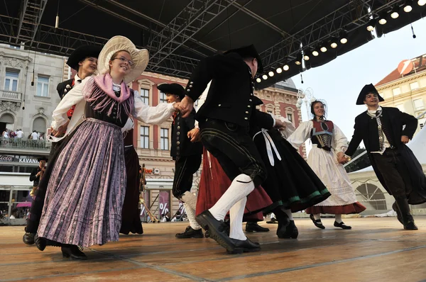 Membres de groupes folkloriques Schwabischer Albverein en costume national allemand — Photo