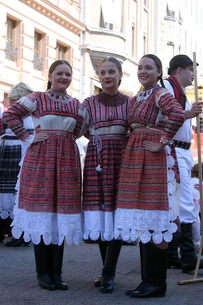 Miembros de grupos populares de Bistra en traje nacional croata —  Fotos de Stock