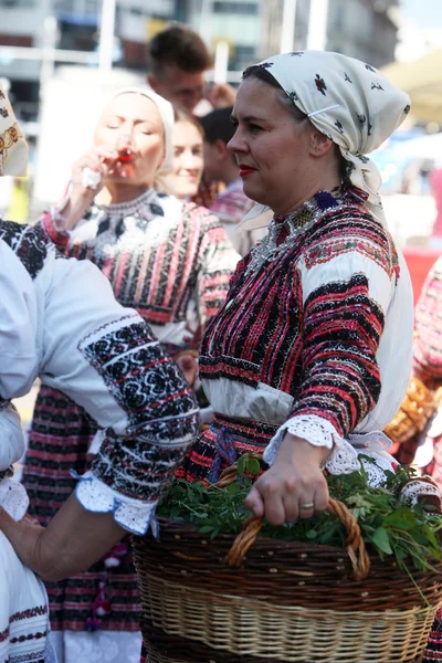 A horvát nemzeti viselet Bistra népi csoportok tagjai — Stock Fotó