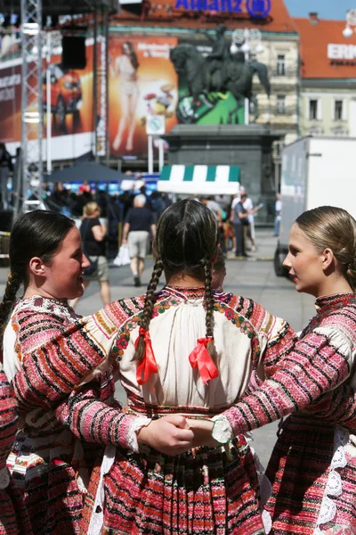 Bistra Hırvat ulusal kostüm gelen halk grupları — Stok fotoğraf