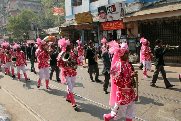 Roczne procesji digamber jain w kolkata, india — Zdjęcie stockowe