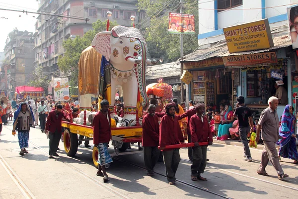 Roczne procesji digamber jain w kolkata, india — Zdjęcie stockowe