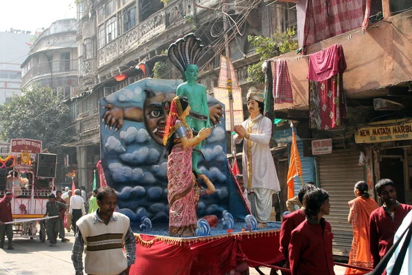 Jährliche jain digamber prozession in kolkata, indien — Stockfoto