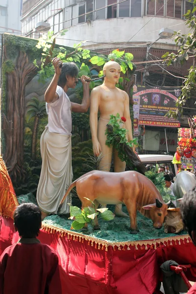 ขบวนการ Jain Digamber ประจําปีในโกลกาตา ประเทศอินเดีย — ภาพถ่ายสต็อก
