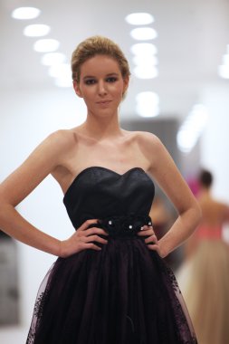 kokteyl elbisesi 'wedding expo' show westgate alışveriş, zagreb, Hırvatistan için 12 Ekim 2013 tarihinde şehir içinde ana milani tarafından yapılan moda modeli