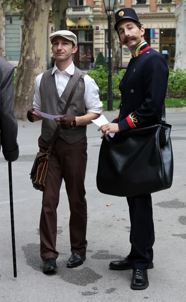 The event Zagreb Time Machine, there was a promenade of the old city costumes — Stock Photo, Image