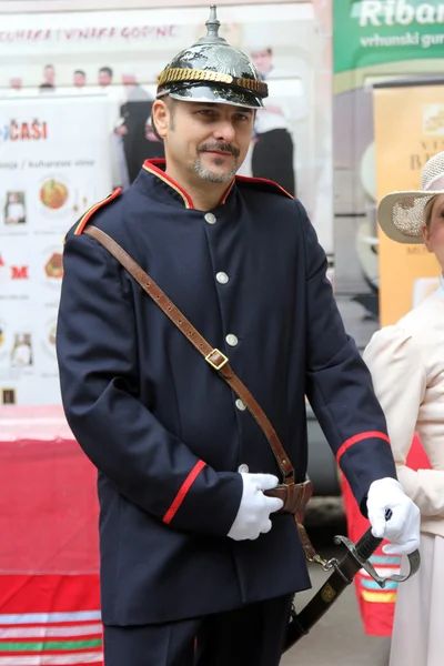 The event Zagreb Time Machine, there was a promenade of the old city costumes — Stock Photo, Image