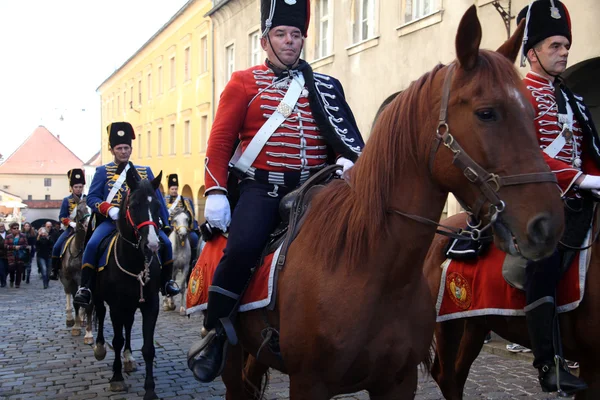 Cravat regiment tijdens een ceremonie vieren de dag stropdas — Stockfoto