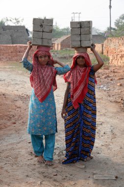 tuğla alan işçilere eksiksiz taşıyan tuğla fırın dan bitirmek