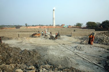 tuğla alan sarberia, Batı bengal, Hindistan.