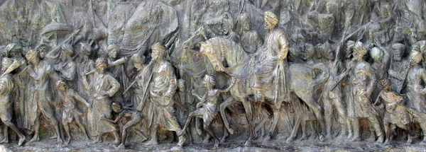 Bronzový pomník panel na victoria memorial v Kalkata, Indie — Stock fotografie