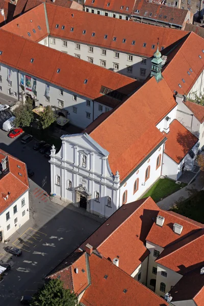 Kościół Świętej Katarzyny Aleksandryjskiej w Zagrzebiu, Chorwacja. — Zdjęcie stockowe