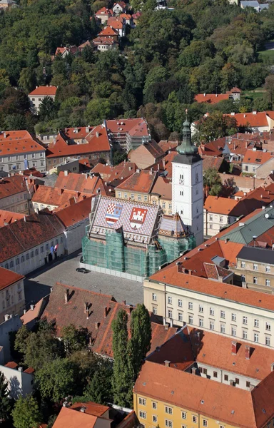 Kostel sv. Marka v Záhřebu, Chorvatsko. — Stock fotografie