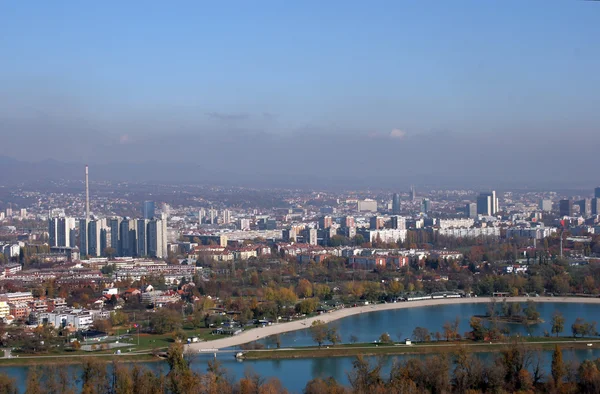 Widok z lotu ptaka na Zagrzeb — Zdjęcie stockowe