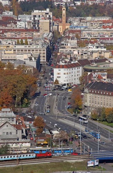 Luchtfoto van Zagreb — Stockfoto