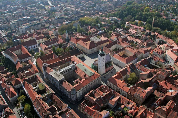 Загреб Панорама с церковью Св. Марка, Хорватия . — стоковое фото