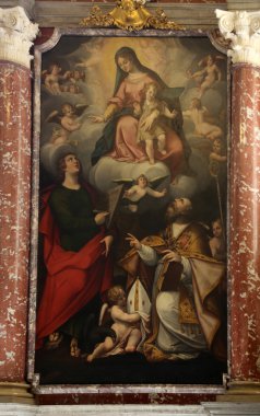 Altar resmi bulunan bir bazilika santa maria della steccata, parma, İtalya