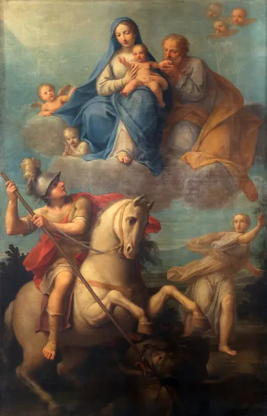 Pintura de alcatrão na Basílica de Santa Maria della Steccata, Parma, Itália — Fotografia de Stock