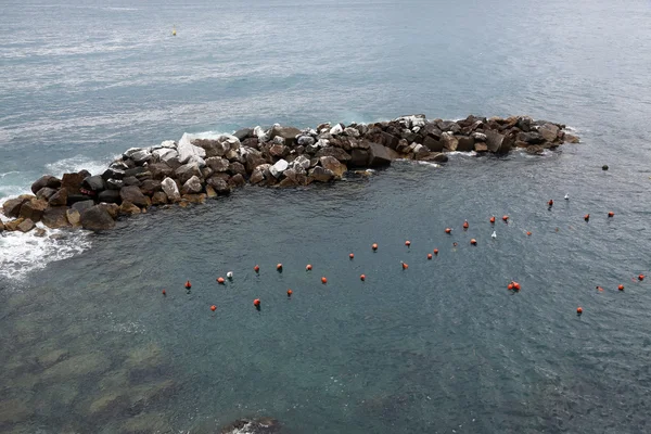 Riomaggiore Breakwater Cinque Terre Liguria Italy Europe — Stock Photo, Image