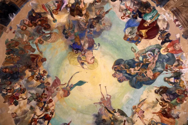 音楽キオスク、ラパッロ、イタリアのフレスコ画のドーム — ストック写真