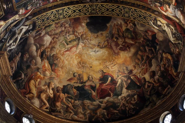 Fresco in the dome, Basilica Santa Maria della Steccata, Parma, Italy — Stock Photo, Image