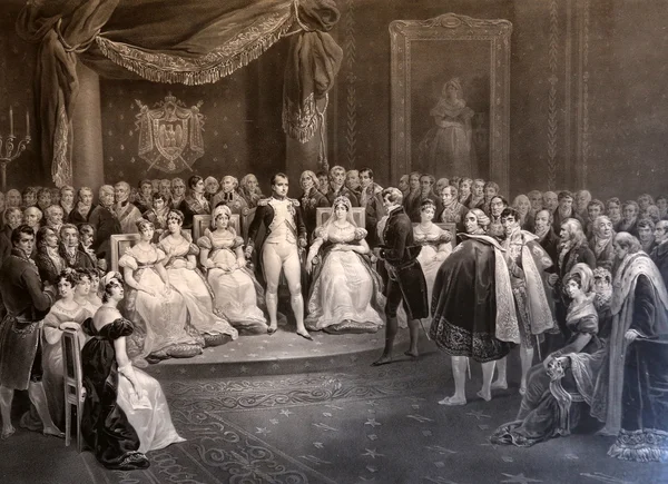 ナポレオンは彼の年齢の最も有名なキャラクターに囲まれて — ストック写真