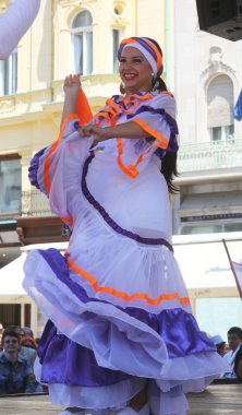 santiago de cali, Kolombiya Merkezi Zagreb, Hırvatistan-Temmuz 48 Uluslararası Folklor Festivali sırasında halk grupları Kolombiya folklor Vakfı üyeleri 16,2014