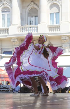 santiago de cali, Kolombiya Merkezi Zagreb, Hırvatistan-Temmuz 48 Uluslararası Folklor Festivali sırasında halk grupları Kolombiya folklor Vakfı üyeleri 16,2014