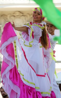 santiago de cali, Kolombiya Merkezi Zagreb, Hırvatistan-Temmuz 48 Uluslararası Folklor Festivali sırasında halk grupları Kolombiya folklor Vakfı üyeleri 16,2014