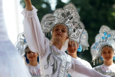 Grup üyeleri halk Moskova, Rusya 48 Uluslararası Folklor Festivali Merkezi Zagreb, Hırvatistan
