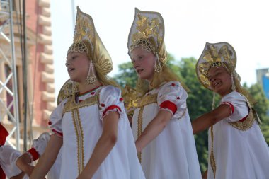 Grup üyeleri halk Moskova, Rusya 48 Uluslararası Folklor Festivali Merkezi Zagreb, Hırvatistan