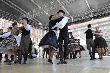 salgotarjan, Macaristan Merkez Zagrep, Hırvatistan 19 Temmuz 2014 tarihinde 48 Uluslararası Folklor Festivali sırasında gelen halk grupları nograd üyeleri