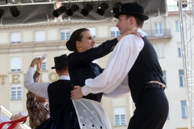 salgotarjan, Macaristan Merkez Zagrep, Hırvatistan 19 Temmuz 2014 tarihinde 48 Uluslararası Folklor Festivali sırasında gelen halk grupları nograd üyeleri