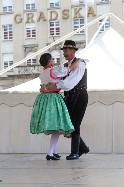 salgotarjan, Macaristan Merkez Zagrep, Hırvatistan 19 Temmuz 2014 tarihinde 48 Uluslararası Folklor Festivali sırasında gelen halk grupları nograd üyeleri