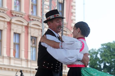 salgotarjan, Macaristan Merkez Zagrep, Hırvatistan 19 Temmuz 2014 tarihinde 48 Uluslararası Folklor Festivali sırasında gelen halk grupları nograd üyeleri