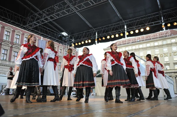 Członków Ludowej grupy sljeme grupy folkowej chorwacki parafii mississauga, ontario, Kanada podczas 48 Festiwal Folklorystyczny w Zagrzebiu, Chorwacja na 19 lipca 2014 — Zdjęcie stockowe