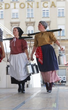 hasselt (flanders), folklor gurubu de boezeroenen Belçika'dan Zagreb Merkezi 48 Uluslararası Folklor Festivali sırasında grup üyeleri halk